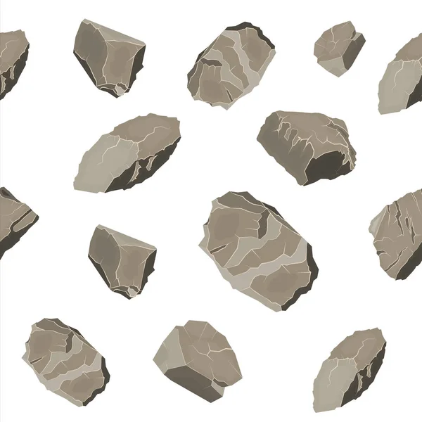 Conjunto de pedra de rocha sem costura padrão . — Vetor de Stock