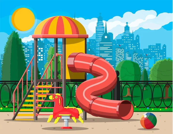 Parco giochi per bambini asilo panorama — Vettoriale Stock