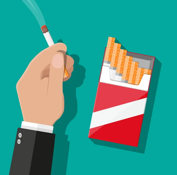Hand with cigarette. Smoking. — Stock Vector