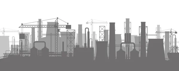 Panoramisch industriële silhouet landschap. — Stockvector