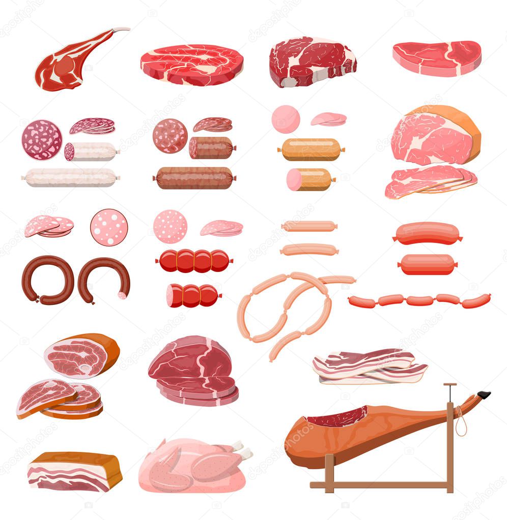 Collection of meat.