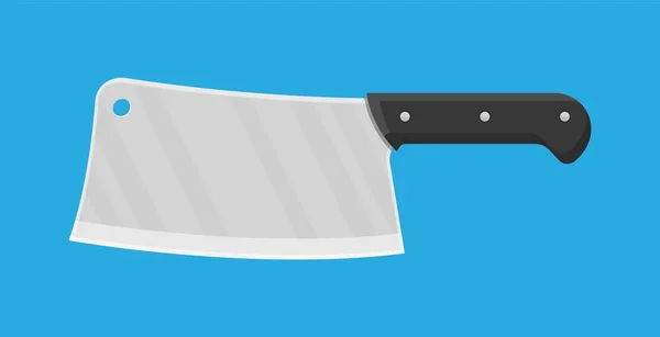 Butcher knife. Kitchen cleaver knife for meat — Stock Vector