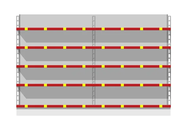 Prateleiras de plástico varejo na vista frontal para produtos . — Vetor de Stock