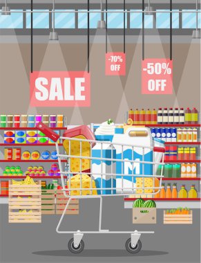 Süpermarket sayacında süt.