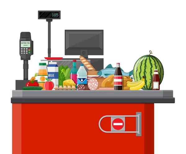 Supermarkt, Einzelhandel Lebensmittel — Stockvektor