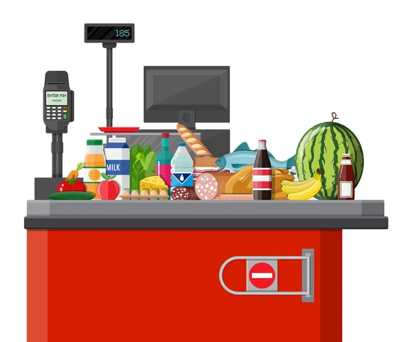 Tienda de supermercados, supermercados minoristas — Vector de stock