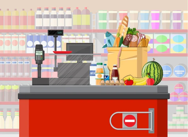 Tienda de supermercados, supermercados minoristas — Vector de stock