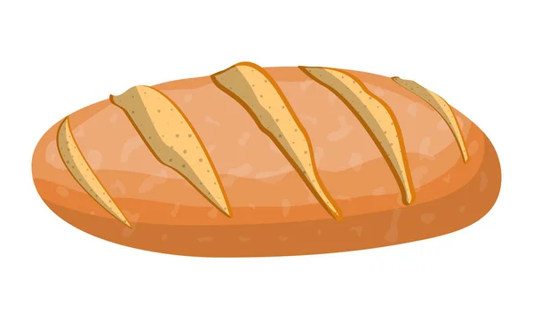 Loaf of wheat bread. Grain bread roll. — Stock Vector