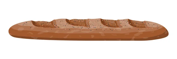 Коричневый хлеб. Багет из ржаного хлеба . — стоковый вектор