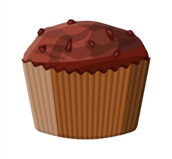 Dessert de muffins au chocolat. Chcolate cupcake — Image vectorielle