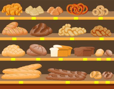 Alışveriş merkezinde ekmek ürünleri.