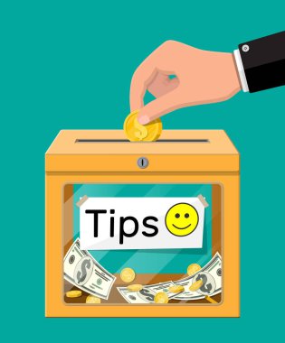 Mavi uç kutusu nakit dolu.