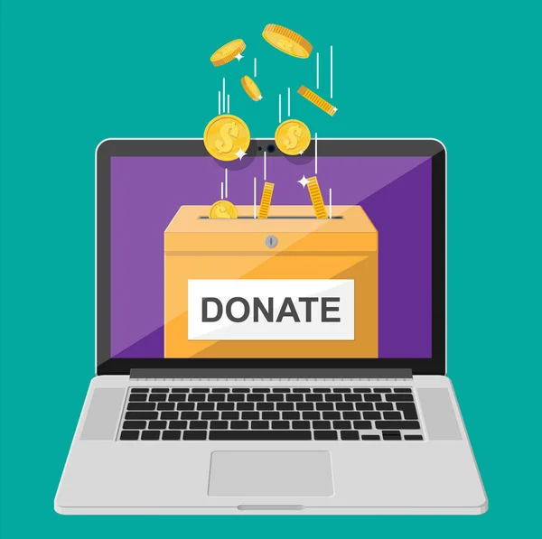 Donate online concept. — Stock Vector