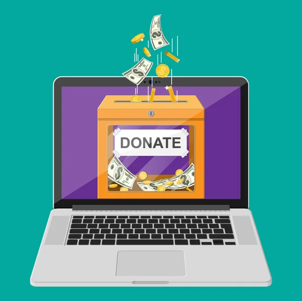 Donate online concept. — Stock Vector