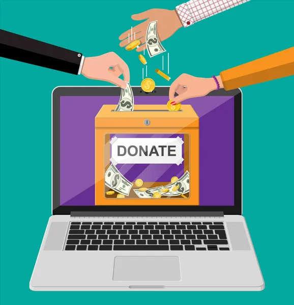 Donate online concept. — Stock Vector