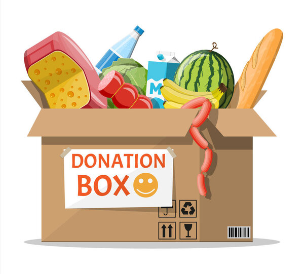 Картонная коробка с едой.