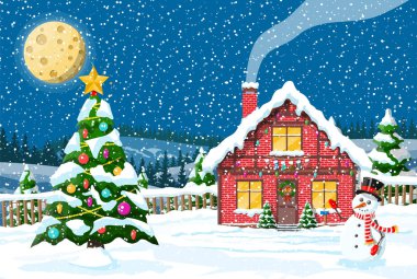 Noel Yeni Yıl Kış Manzarası