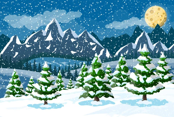 Winter Kerst Achtergrond — Stockvector