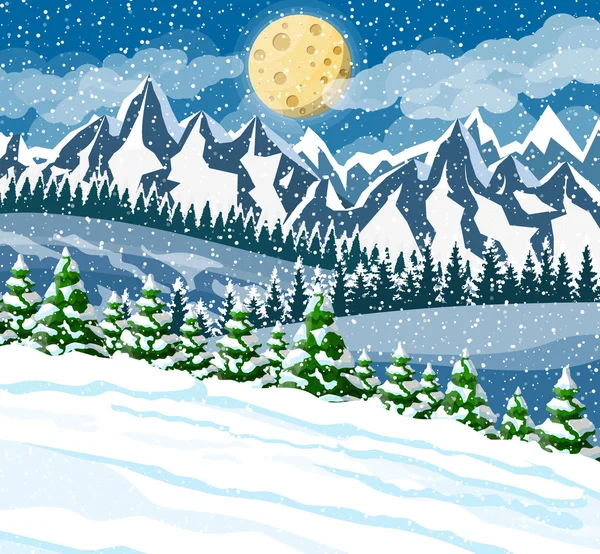 Winter Kerst Achtergrond — Stockvector