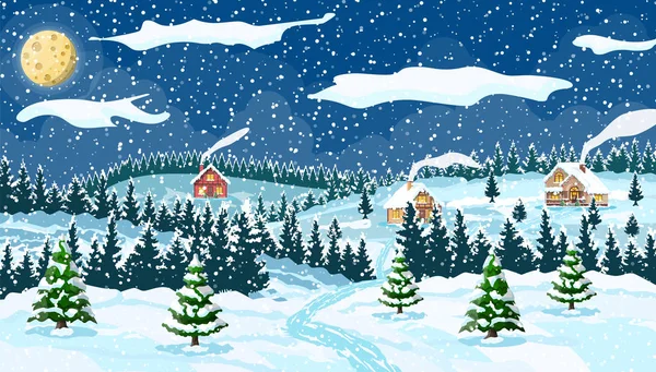 Winter Kerst Achtergrond — Stockvector