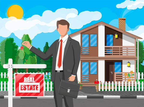 Hipoteca, propriedade e investimento. — Vetor de Stock