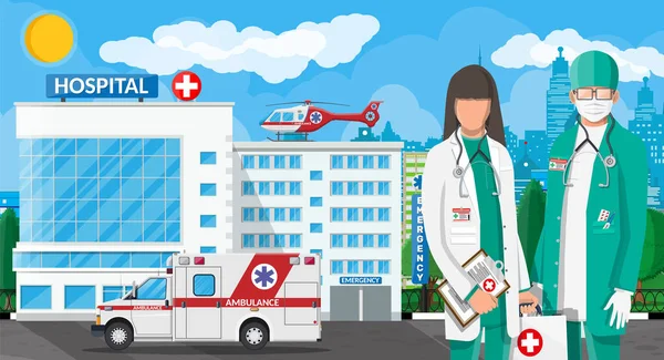 Concept de personnel ambulancier. — Image vectorielle