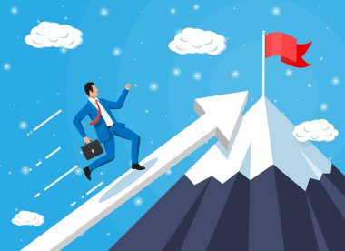 Çizelgedeki işadamı hızla koşuyor