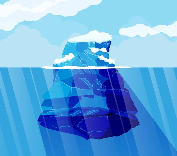 Big iceberg and ocean. Ice in sea. — ストックベクタ