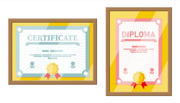 Шаблон сертификата. Диплом или аккредитация — стоковый вектор