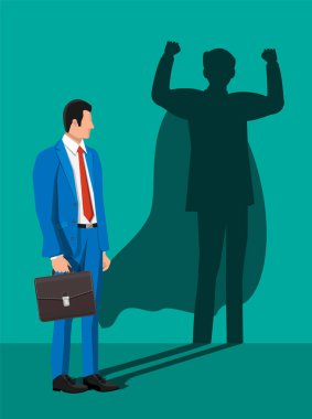 Süper kahraman gölgesi olan bir iş adamı.