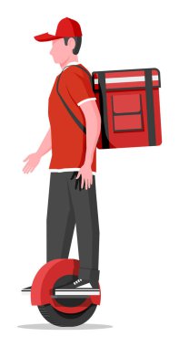 Teslimatçı tek tekerli bir kutuyla geziyor..