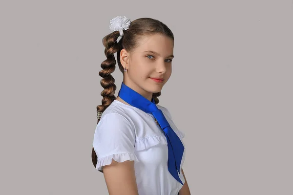 Portret Van Het Meisje Van Leerling Van Elementaire Kwaliteiten — Stockfoto