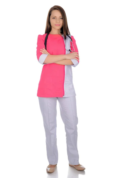 Doctora Ropa Médica Blanca — Foto de Stock