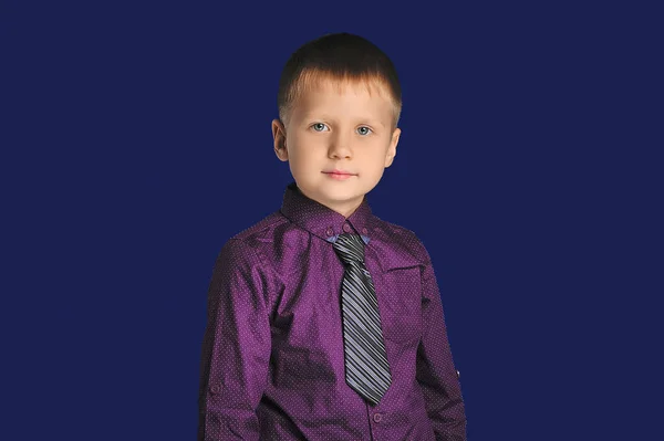 Portrait Smart Boy Shirt — Stock Photo, Image