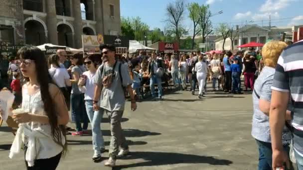 Kiev Ucraina Settembre 2017 Gente Cammina Città Alla Fiera Strada — Video Stock