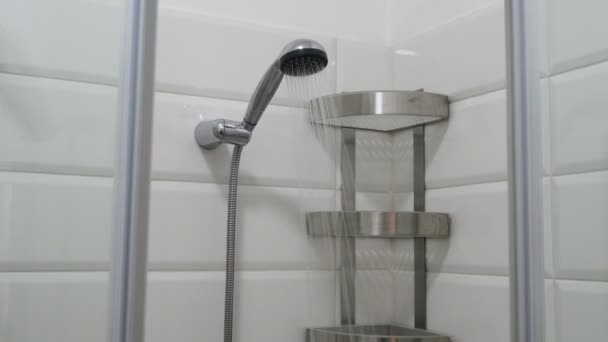 Banyo Akışı Ile Duş Başlığı Modern Duş Banyoda — Stok video