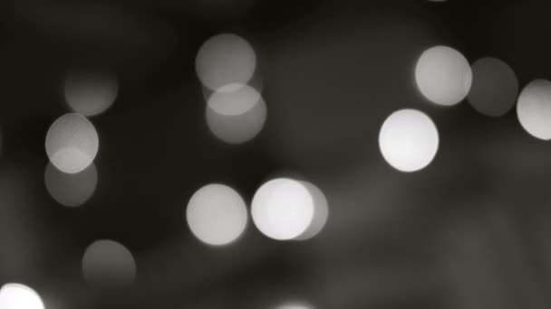 Luces Borrosas Blanco Negro Desenfocado Brillante Bokeh Fondo Festivo Luz — Vídeo de stock