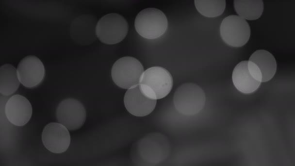 Luzes Pretas Brancas Desfocadas Desfocado Brilhante Fundo Festivo Bokeh Luz — Vídeo de Stock