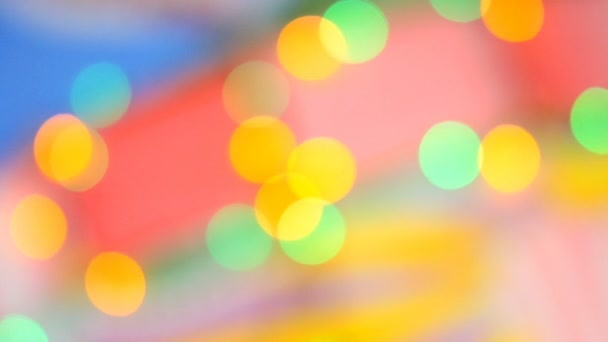 模糊的五颜六色的灯 闪闪发光的散景节日背景 抽象多彩光 圣诞节或派对概念 — 图库视频影像