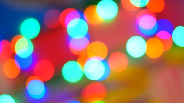 Bulanık Renkli Işıklar Kırmızı Yeşil Sarı Turuncu Mavi Defokus Glittering — Stok video