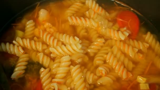 Domowe Gotowanie Koncepcja Zdrowego Wegetariańskiej Lub Chudego Jedzenia Zupa Warzywna — Wideo stockowe