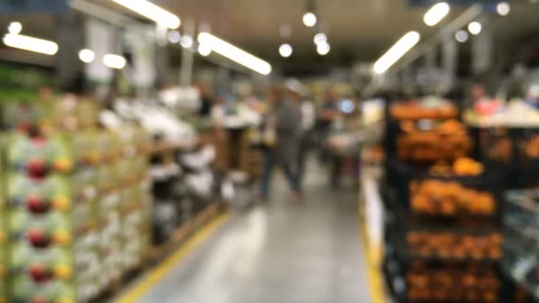 Blurred Motion Abstract Blurred Unidentified People Customer Which Walking Grocery — Stock Video