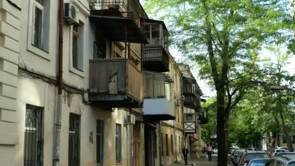 Odessa Ukraine Mai 2019 Fragment Vieille Ville Rue Avec Vieilles — Video