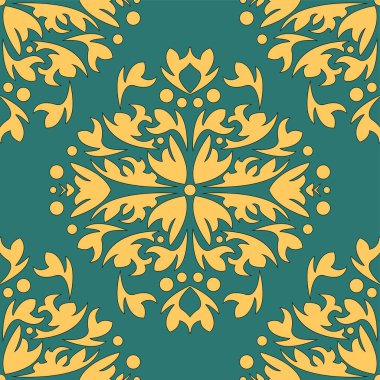 Damascus seamless modeli vintage tarzı çiçek süsleme duvar kağıdı arka plan