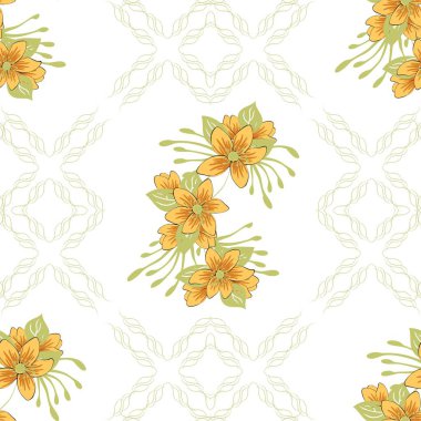 Dikişsiz vintage çiçek deseni