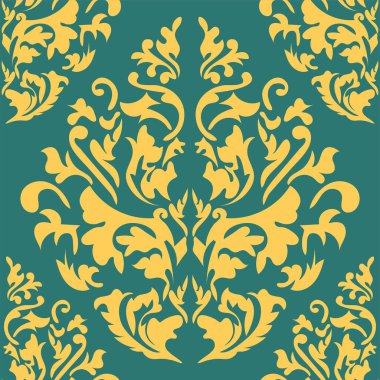 Sorunsuz arka plan bej ve mavi renk Damascus tarzında. Vintage süsleme. Kullanım için duvar kağıdı, Tekstil Ambalaj kağıda yazdırma.