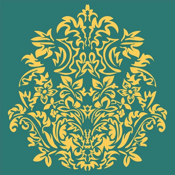 Rococo Élément Baroque Damas Classique Tourbillons Volutes Isolé — Image vectorielle