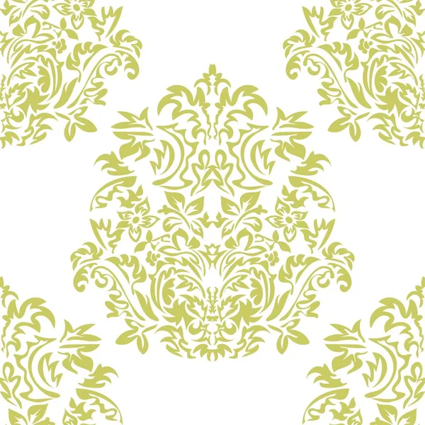 Patrón Papel Pintado Damasco Floral Sin Costuras Ilustración Vectorial — Vector de stock