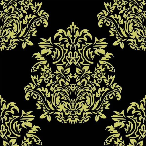 Seamless Floral Damascus Wallpaper Pattern Vector Illustration — Stock Vector