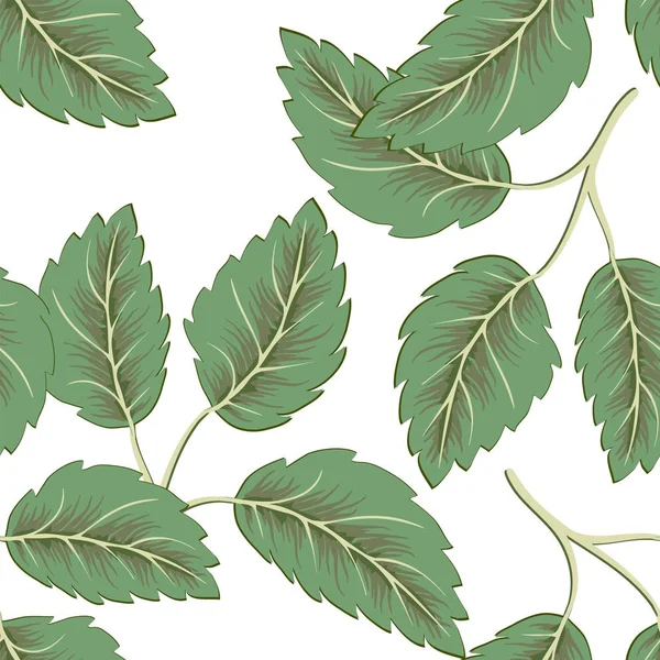 Летят Зеленые Листья Белом Фоне Свежая Весенняя Листва Векторная Иллюстрация — стоковый вектор